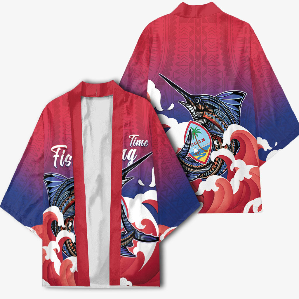 Guam Blue Marlin Fishing Kimono Polynesian Style