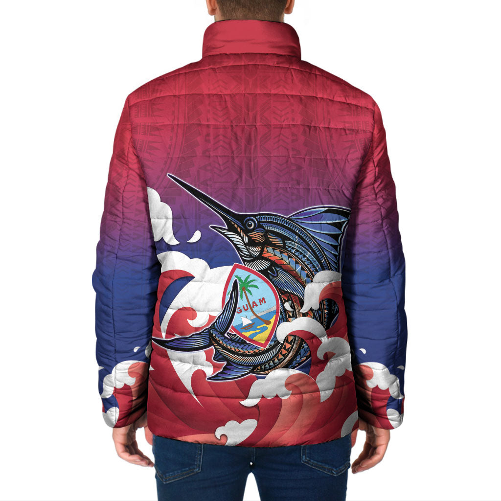 Guam Blue Marlin Fishing Padded Jacket Polynesian Style