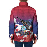 Guam Blue Marlin Fishing Padded Jacket Polynesian Style
