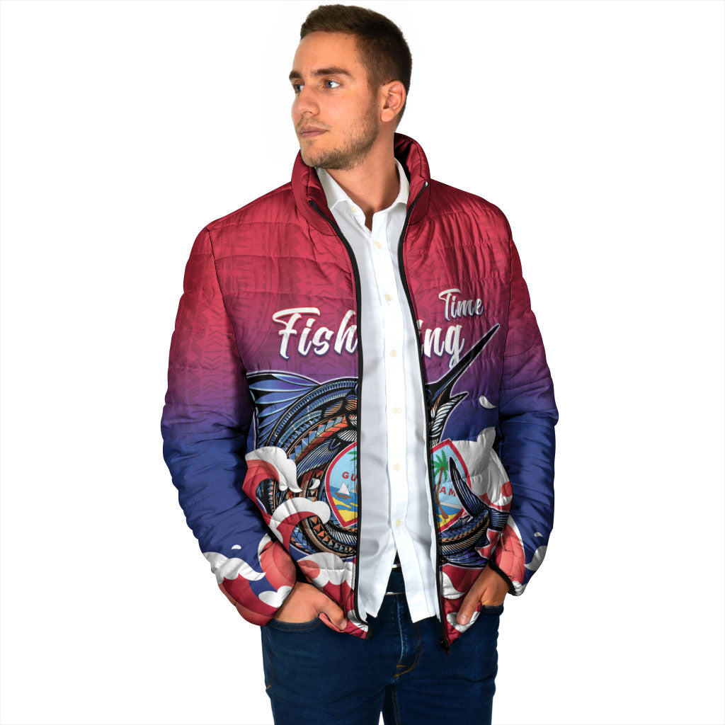 Guam Blue Marlin Fishing Padded Jacket Polynesian Style