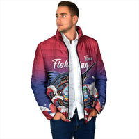 Guam Blue Marlin Fishing Padded Jacket Polynesian Style