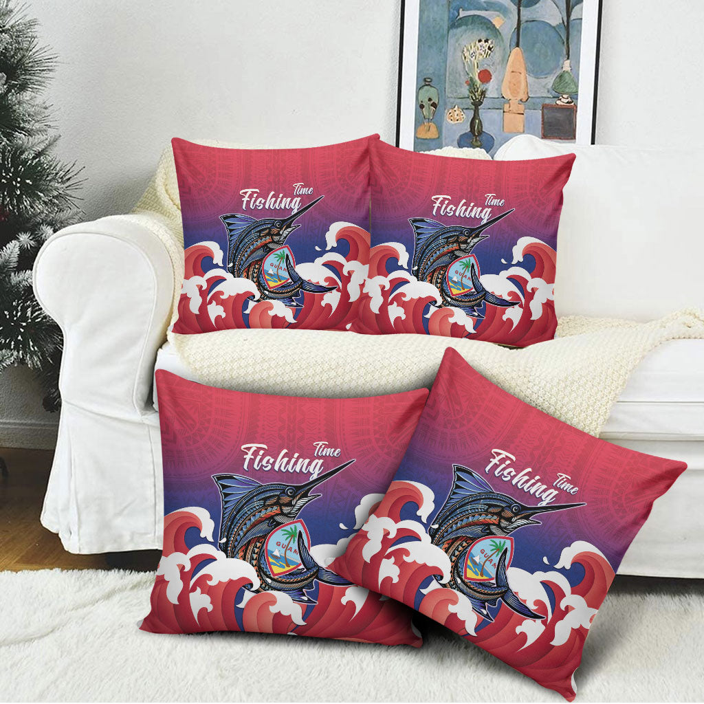 Guam Blue Marlin Fishing Pillow Cover Polynesian Style