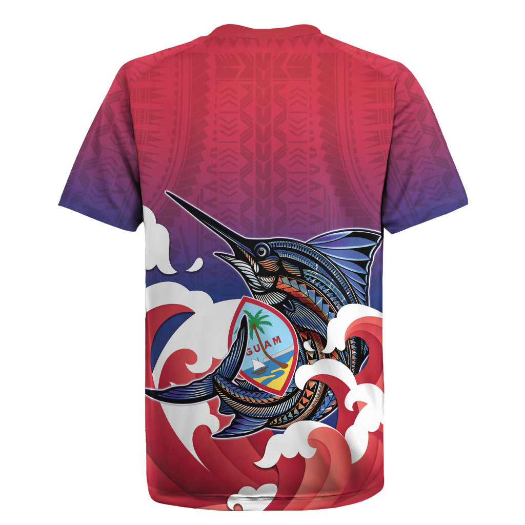 Guam Blue Marlin Fishing Rugby Jersey Polynesian Style