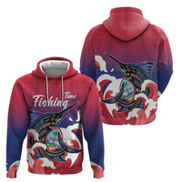 Guam Blue Marlin Fishing Zip Hoodie Polynesian Style