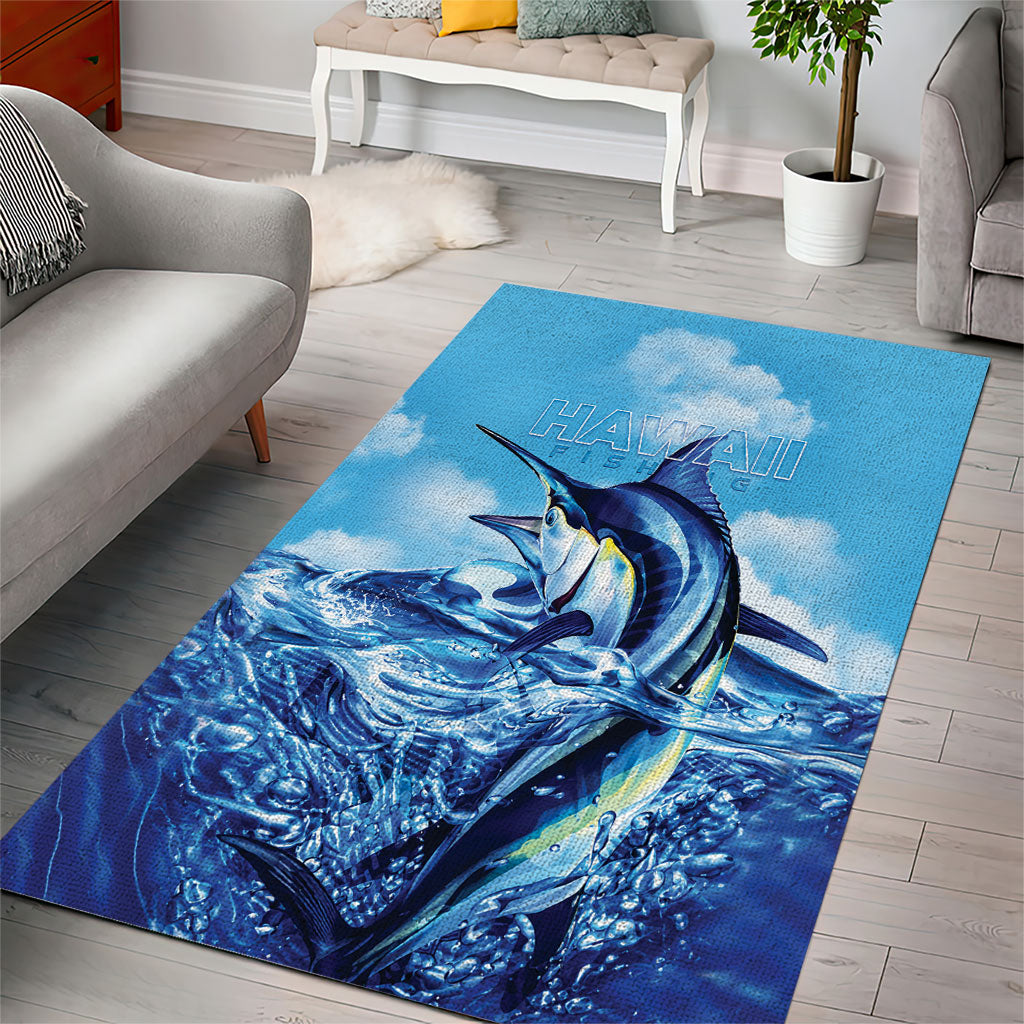 Hawaii Blue Marlin Fishing Area Rug