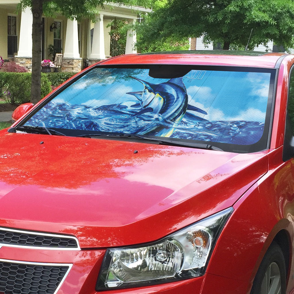 Hawaii Blue Marlin Fishing Auto Sun Shade