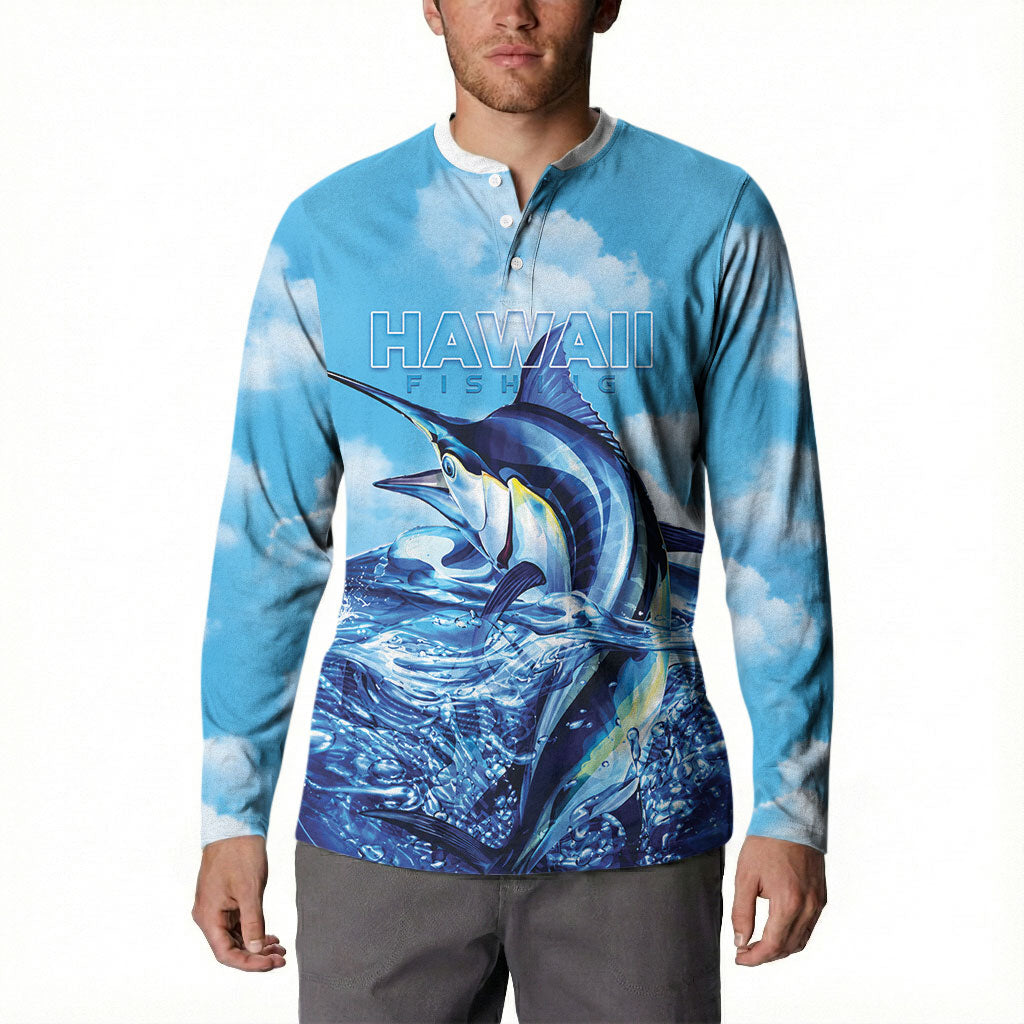 Hawaii Blue Marlin Fishing Button Sweatshirt