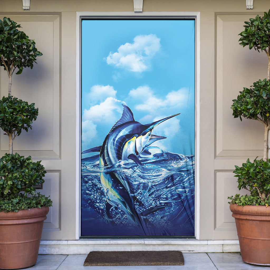 Hawaii Blue Marlin Fishing Door Cover