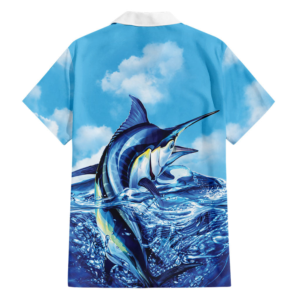 Hawaii Blue Marlin Fishing Family Matching Puletasi and Hawaiian Shirt LT05 - Polynesian Pride