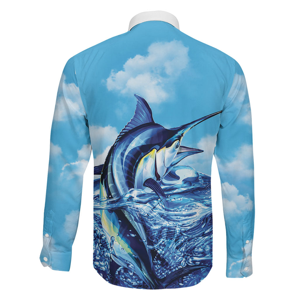 Hawaii Blue Marlin Fishing Family Matching Puletasi and Hawaiian Shirt LT05 - Polynesian Pride