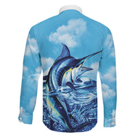 Hawaii Blue Marlin Fishing Family Matching Puletasi and Hawaiian Shirt LT05 - Polynesian Pride