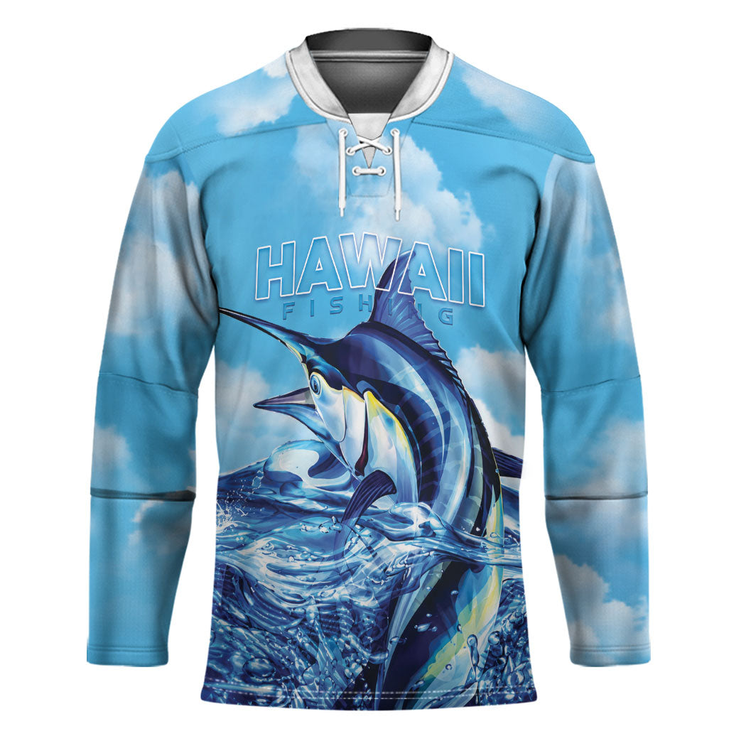 Hawaii Blue Marlin Fishing Hockey Jersey