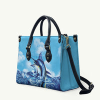 Hawaii Blue Marlin Fishing Leather Bag