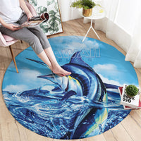 Hawaii Blue Marlin Fishing Round Carpet