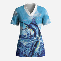Hawaii Blue Marlin Fishing Scrub Top