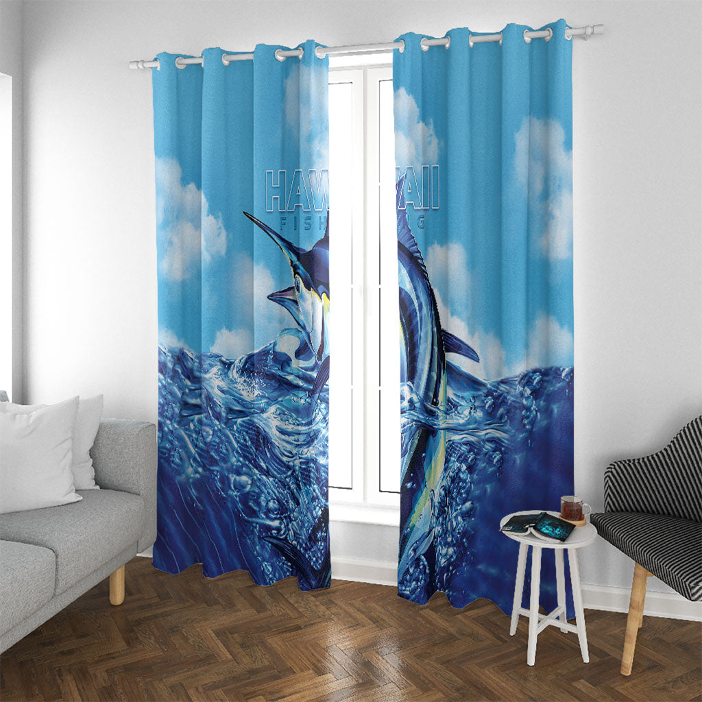 Hawaii Blue Marlin Fishing Window Curtain