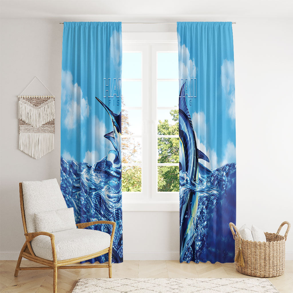Hawaii Blue Marlin Fishing Window Curtain