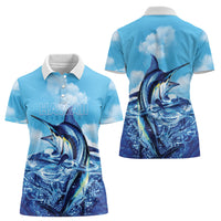 Hawaii Blue Marlin Fishing Women Polo Shirt LT05 - Polynesian Pride