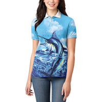 Hawaii Blue Marlin Fishing Women Polo Shirt LT05 - Polynesian Pride