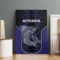 New Zealand Aotearoa Canvas Wall Art Blue Marlin Fishing Maori Pattern LT05 - Polynesian Pride