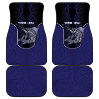 Personalised New Zealand Aotearoa Car Mats Blue Marlin Fishing Maori Pattern