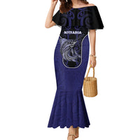 Personalised New Zealand Aotearoa Family Matching Mermaid Dress and Hawaiian Shirt Blue Marlin Fishing Maori Pattern