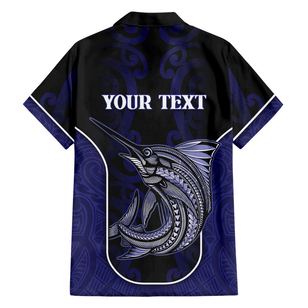Personalised New Zealand Aotearoa Hawaiian Shirt Blue Marlin Fishing Maori Pattern LT05 - Polynesian Pride