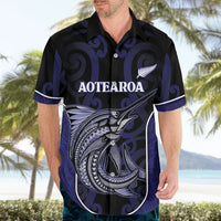 Personalised New Zealand Aotearoa Hawaiian Shirt Blue Marlin Fishing Maori Pattern LT05 - Polynesian Pride
