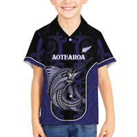 Personalised New Zealand Aotearoa Hawaiian Shirt Blue Marlin Fishing Maori Pattern LT05 - Polynesian Pride