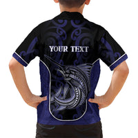 Personalised New Zealand Aotearoa Hawaiian Shirt Blue Marlin Fishing Maori Pattern LT05 - Polynesian Pride