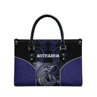 New Zealand Aotearoa Leather Bag Blue Marlin Fishing Maori Pattern LT05 - Polynesian Pride