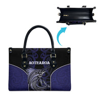 New Zealand Aotearoa Leather Bag Blue Marlin Fishing Maori Pattern LT05 - Polynesian Pride