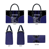 New Zealand Aotearoa Leather Bag Blue Marlin Fishing Maori Pattern LT05 - Polynesian Pride