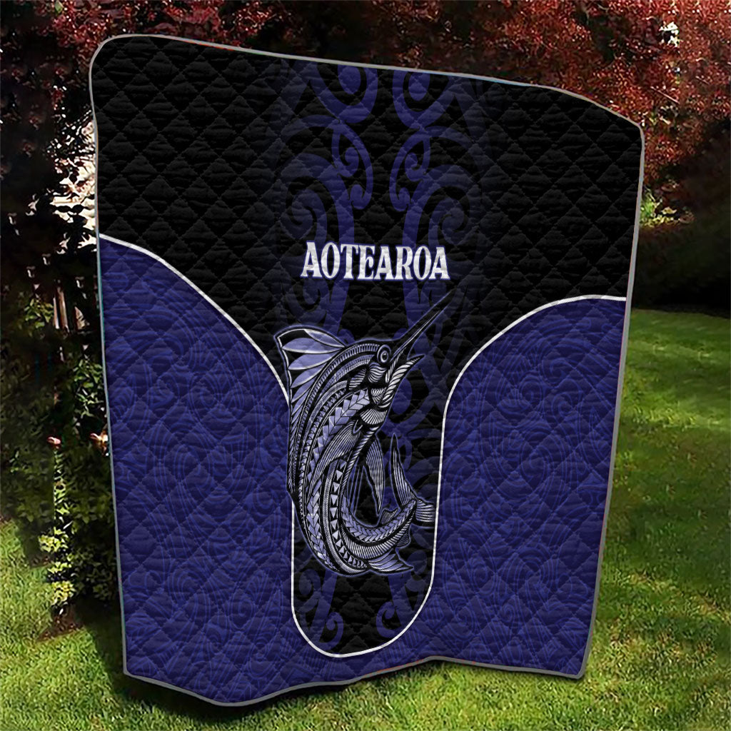 New Zealand Aotearoa Quilt Blue Marlin Fishing Maori Pattern
