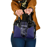 New Zealand Aotearoa Shoulder Handbag Blue Marlin Fishing Maori Pattern LT05 One Size Black - Polynesian Pride