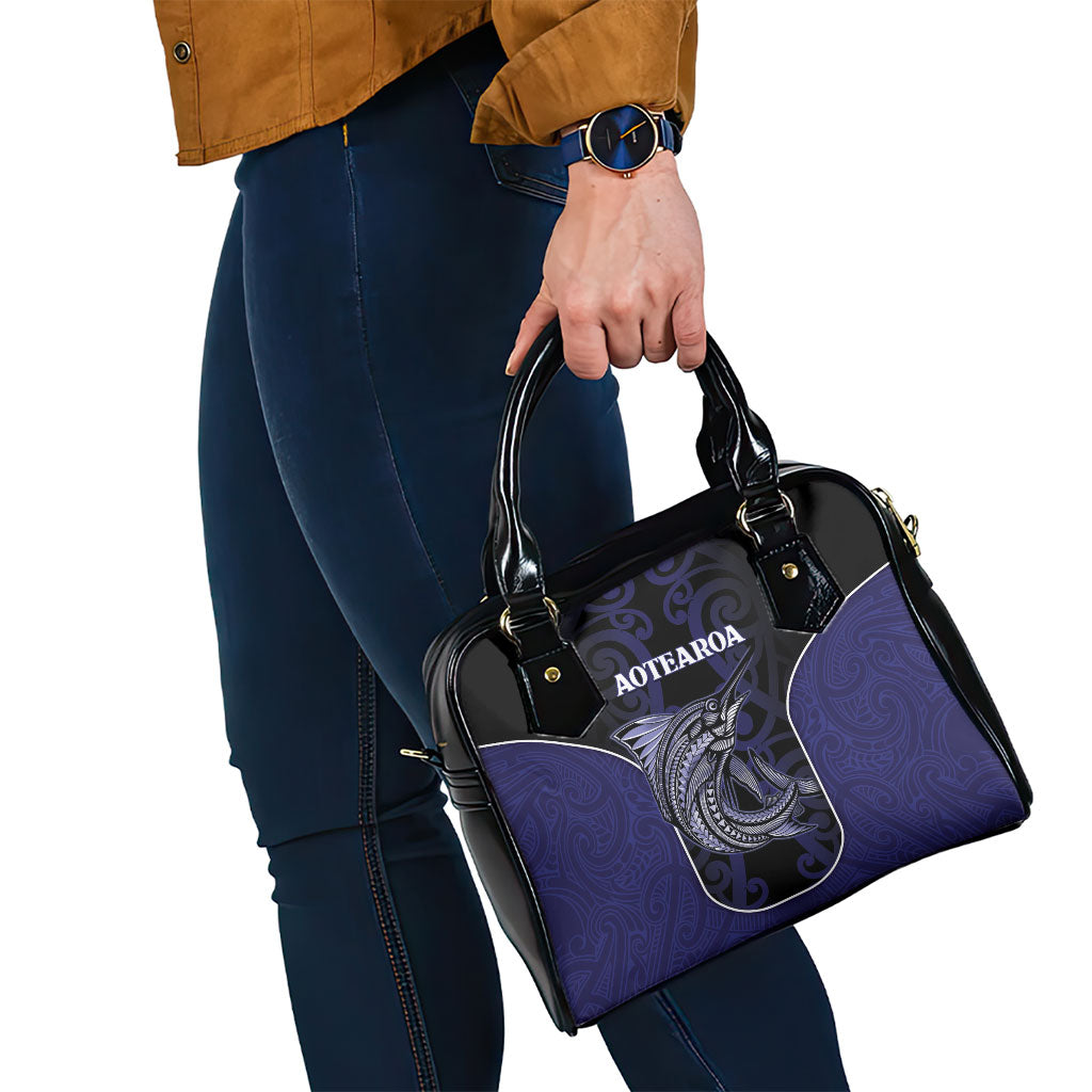 New Zealand Aotearoa Shoulder Handbag Blue Marlin Fishing Maori Pattern LT05 - Polynesian Pride