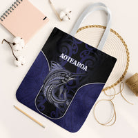 New Zealand Aotearoa Tote Bag Blue Marlin Fishing Maori Pattern