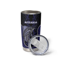 Personalised New Zealand Aotearoa Tumbler Cup Blue Marlin Fishing Maori Pattern LT05 - Polynesian Pride