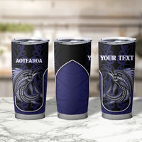 Personalised New Zealand Aotearoa Tumbler Cup Blue Marlin Fishing Maori Pattern LT05 - Polynesian Pride
