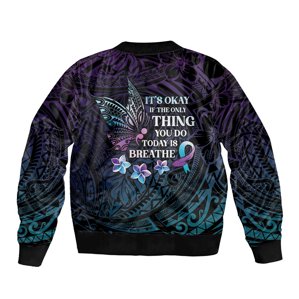 Polynesia Suicide Prevention Awareness Bomber Jacket Keep Going The World Needs You