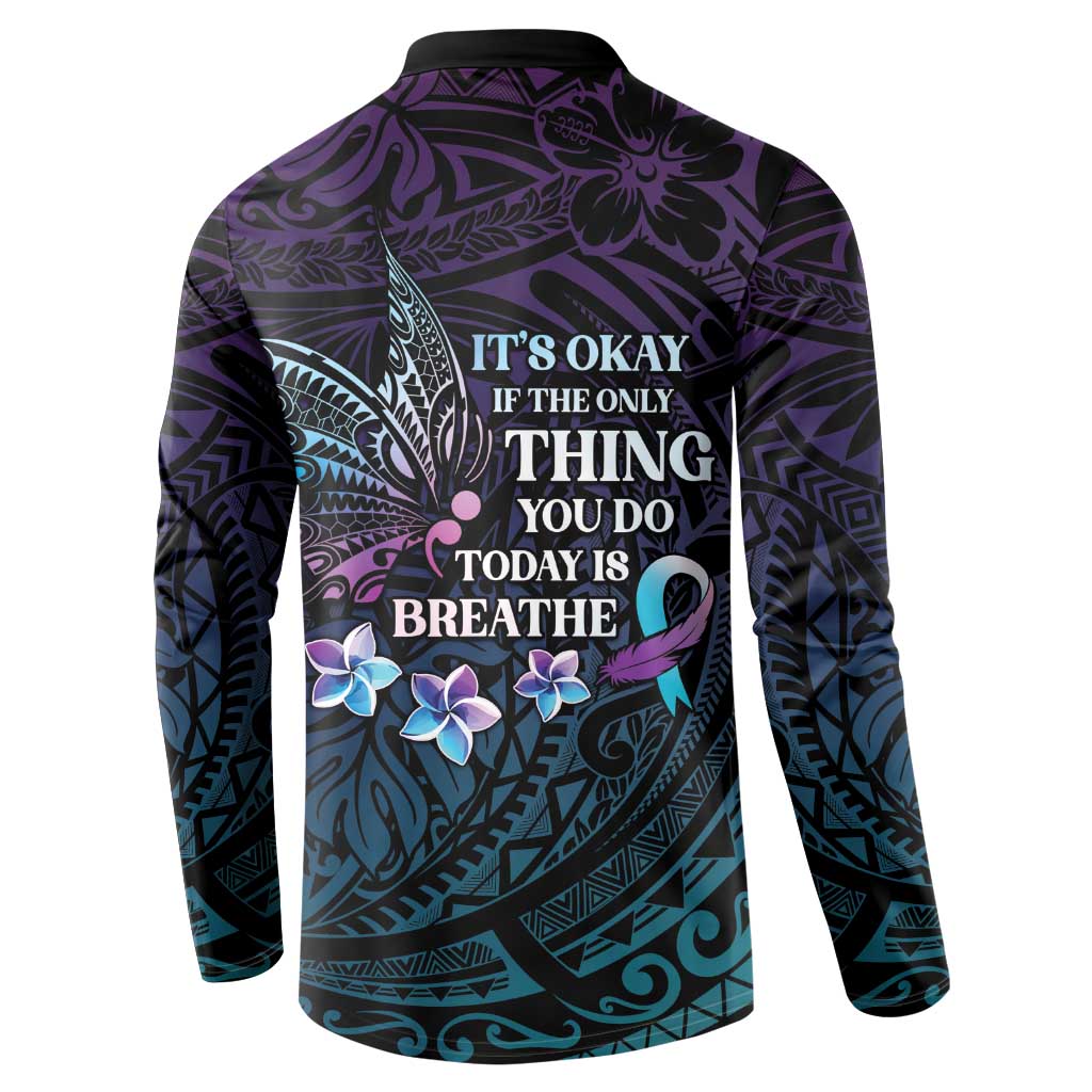 Polynesia Suicide Prevention Awareness Button Sweatshirt Keep Going The World Needs You