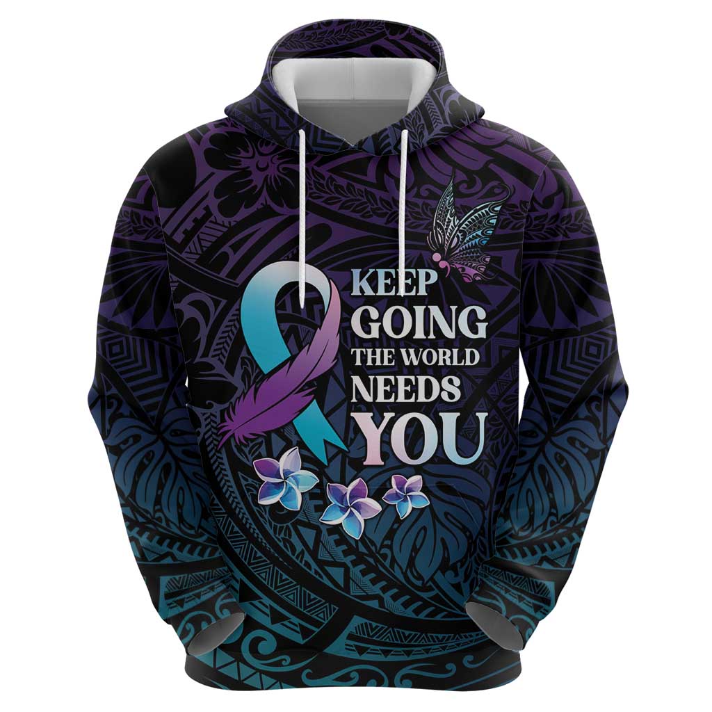 Polynesia Suicide Prevention Awareness Hoodie Keep Going The World Needs You