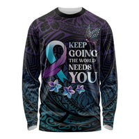 Polynesia Suicide Prevention Awareness Long Sleeve Shirt Keep Going The World Needs You