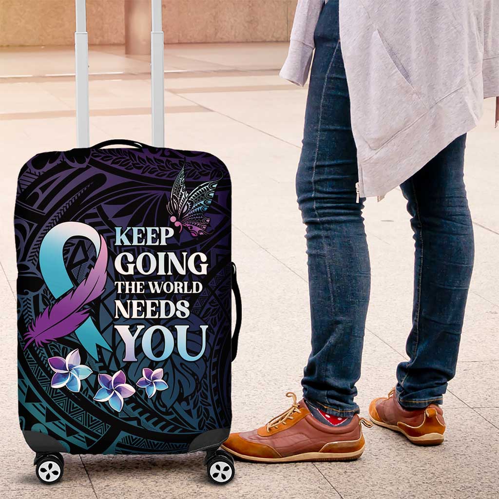 Polynesia Suicide Prevention Awareness Luggage Cover Keep Going The World Needs You