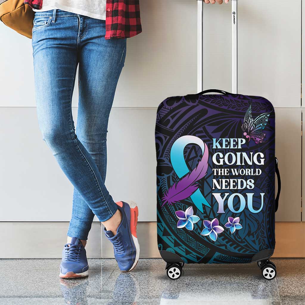 Polynesia Suicide Prevention Awareness Luggage Cover Keep Going The World Needs You