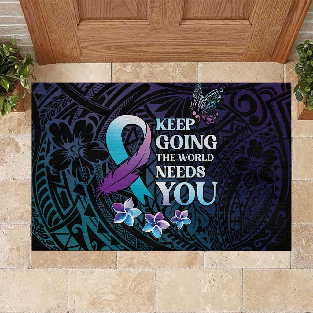 Polynesia Suicide Prevention Awareness Rubber Doormat Keep Going The World Needs You