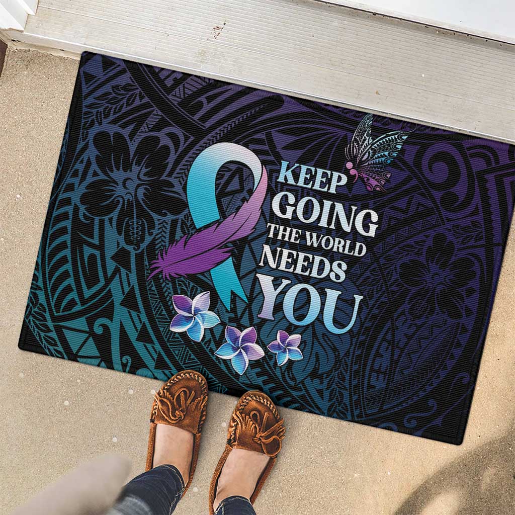 Polynesia Suicide Prevention Awareness Rubber Doormat Keep Going The World Needs You