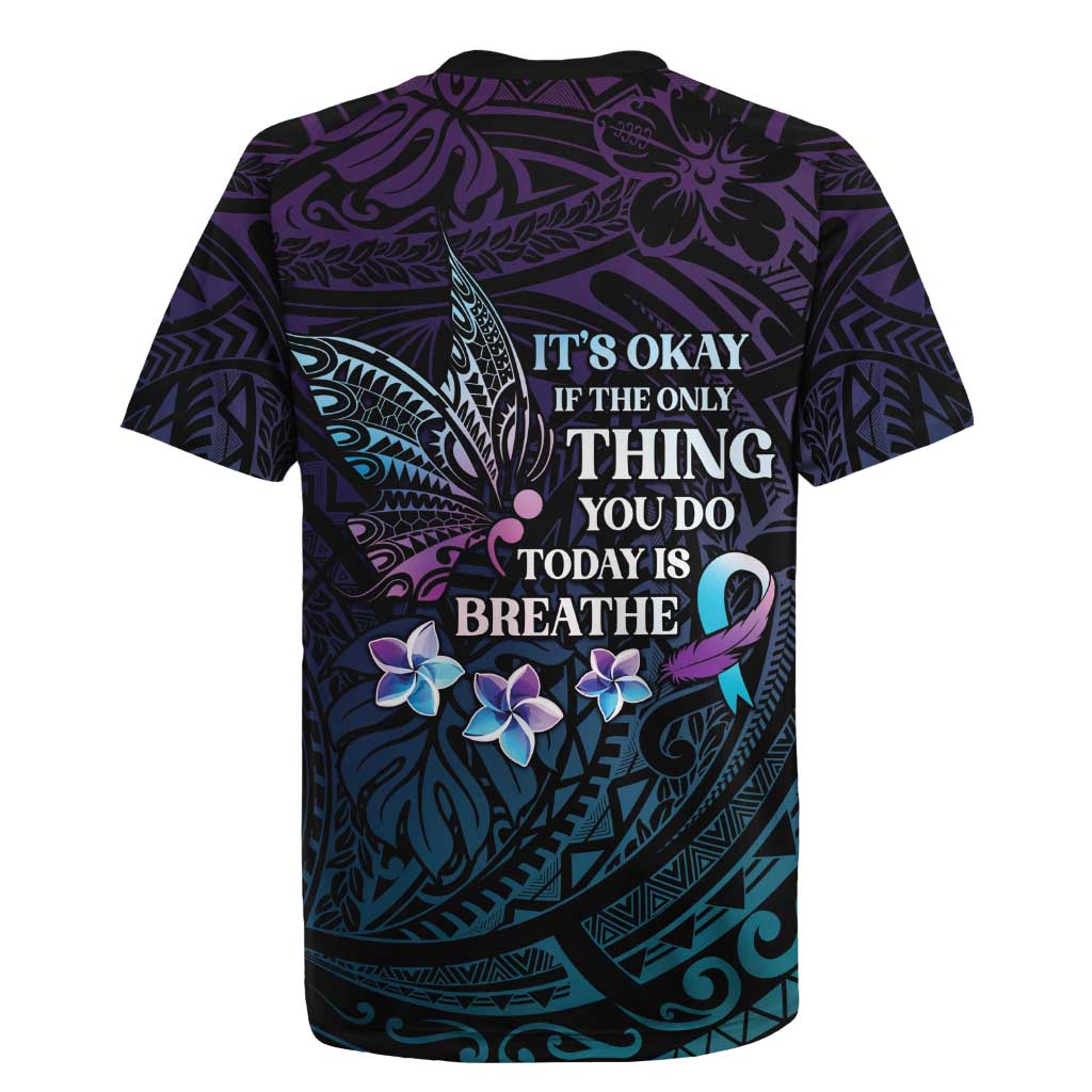 Polynesia Suicide Prevention Awareness Rugby Jersey Keep Going The World Needs You