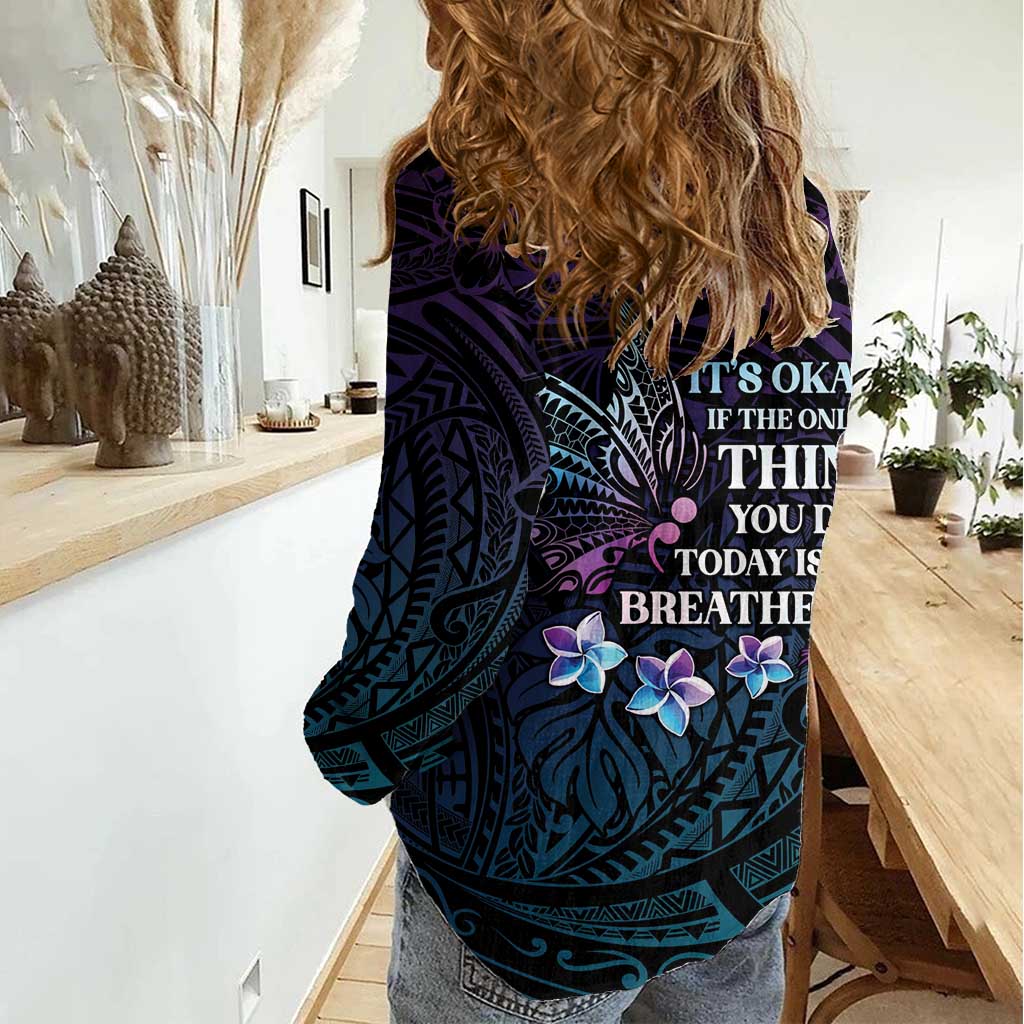 Polynesia Suicide Prevention Awareness Women Casual Shirt Keep Going The World Needs You
