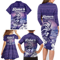 Aloha Hawaii Kauai Island Family Matching Long Sleeve Bodycon Dress and Hawaiian Shirt Hula Till You Drop LT05 - Polynesian Pride